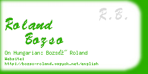 roland bozso business card